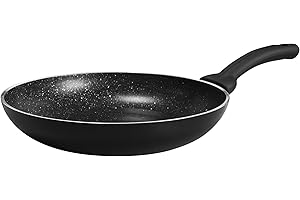 Pensofal, Padella alta, Serie BioStone®, Alluminio con rivestimento antiaderente, Diametro 28 cm, Manico in bakelite, Adatta All'Induzione, Effetto Pietra, Nero