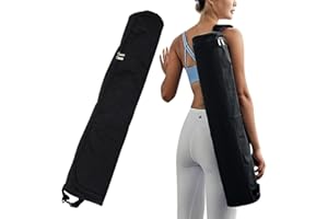 Ogetok Yoga Mat Bag, Full Zip Exercise Carrier Bag with Adjustable Strap, Waterproof Mat Carry Bag Strap for Gym Class Beach Park Travel for Women & Men (Black)
