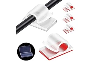 TOMARIO Große Kabelclips mit Aufbewahrungskasten, 50pcs Klebekabel Halter Clips, Outdoor Light Wire Clips Kabel Tidy Hooks Schnur Organiser für Kabelmanagement, Home Office Schreibtisch Wand, 14x20mm