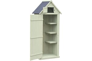 Gardenesque 6ft Garden Tool Storage Shed | Weatherproof Outdoor Storage with Shelves & Roof Hatch | Asphalt Roof | W79.5cm x D52cm x H179cm | Pastel Green