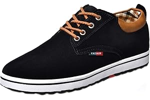 YUKTOPA Men's Fashion Oxford Shoes Lace Low-Top Sneakers 2.36 Inches Taller Height Increasing Elevator Shoes