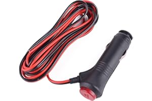 Tiardey Moins de 60w 12V/24V mâle Universel Allume-Cigare connecteur Prise Interrupteur Marche arrêt-Longueur de Fil 3M