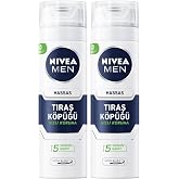 NIVEA MEN Erkek Hassas Tıraş K&ouml;p&uuml;ğ&uuml; 200 ml, Hassas Ciltlere &Ouml;zel Hızlı Koruma, Yanma Karşıtı, Alkols&uuml;z Form&uuml;l (2 paketi)