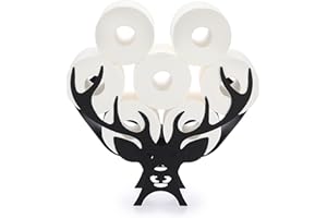 IGNPION Uchwyt na papier toaletowy metalowy uchwyt na papier w kształcie jelenia do łazienki (czarny)