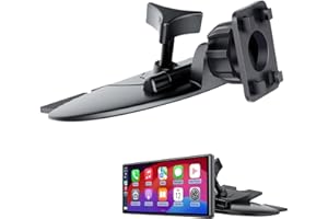 Epronic Soporte para Ranura de CD Soporte para Pantalla Carplay, Adaptador de Bola de 17mm para GPS Coche, 4 Botones de Bloqueo Compatible con Monitor de Coche Portátil, Teléfono Móvil