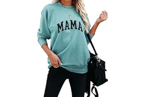 Dressmine Women's Crewneck Mama Sweatshirt Casual Long Sleeve Raglan Graphic Shirts Print Pullover Tops