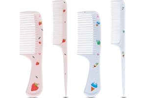 MEGAVOW 4 Pièces Brosse à Cheveux, Brosse Démêlante et Ensemble de Peignes pour Filles Garçons Coiffure Cheveux Secs et Mouillés Femmes Mignonnes Cadeau