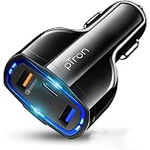 pTron Bullet Pro 36W Type-C/PD 3 Port Fast Car Charger Adapter, Compatible with All Smartphones, Tablets & Other USB Powered 