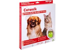 PET-KET Catwalk Dog or Cat Door White Glass Fit Dual Glaze