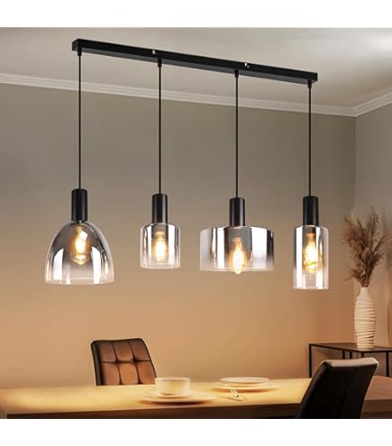 EGLO Pendant Lighting Rocamar 1, 5 Bulbs Ceiling Light Fitting Made Of Copper-coloured Metal And Clear Glass, Hanging Lamp For Dining And Living Room - View #8