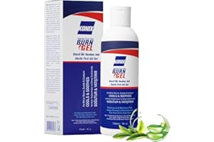 KONIX Sterile First Aid Burn Gel 118 ml, Fast Soothing Cooling Gel Dressing for All Burn Types, Scalds Sunburn Relief, Prevent Infections with Tea Tree Oil & Aloe Vera, Suitable for All Skin Types