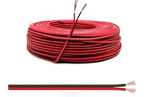 Wonvify Fils Électrique Cable Électrique 22AWG 10M Extension 2pin Fil 2 Couleurs Câble Rouge/Noir En Cuivre Étamé, DC 18 Gauge Flexible Fil De Raccordement Câble pour LED Ruban Lampe Bande Éclairage
