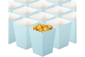GAKA FAVOR Light Blue Popcorn Boxes Mini Paper Popcorn Containers for Party,Pack of 24