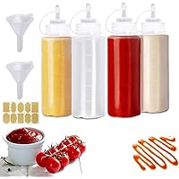 WJMY 500ml Squeeze Flasche mit Kappe Kunststoff Dosierflasche Quetschflasche Saucenflasche für Bottle Ketchup Flasche…