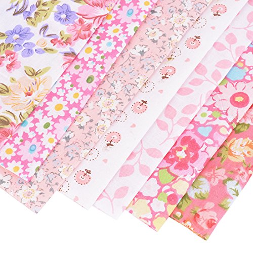 Souarts Set Stoffpakete DIY Baumwolltuch 25cmx25cm Rosa - 2