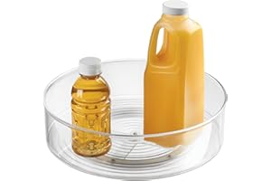mDesign Plato giratorio – Práctico organizador de cocina para frigorífico y armario – También ideal como especiero – transparente