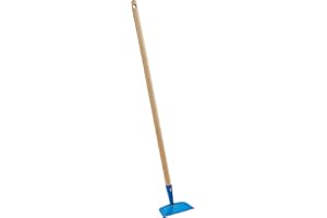 BIKAIN Bineuse - Modèle BI5007J - Manche en bois de 75 cm et base en métal bleu - Renfort pour joindre les 2 parties - Entretien du jardin