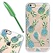 Produktbild iPhone 6 / 6S Hülle (4,7 Zoll), Edaroo Niedlich Grün Ananas Muster Ultradünnen Silikon Hülle durchsichtig mit Motiv Schutzhülle Handyhülle TPU Gel Case Weiche Bumper Crystal Kirstall Clear Slim Kratzfeste Silikonhülle Transparent Rückdeckel Handy Tasche Cover Gummi TPU für Apple iPhone 6/6S (4,7 Zoll)