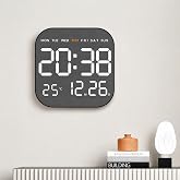 Kumandalı LED Dijital Duvar Saati 19 cm | Geri Sayım Zamanlayıcı, Alarm, Tarih, Sıcaklık, Otomatik Parlaklık, USB G&uuml;&ccedil;, Uzakta