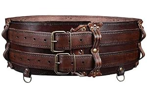 Ppmter Ceinture De Cuir Médiévale Steampunk Habiller Ceinture D'armure De Ceinture Ajustable De Ceinture Décorative De Ceinture Décorative Drame Accessoires