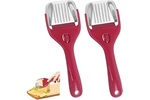 ESIE HOUZIE 2 PCS Cheese Slicer- Stainless Steel Butter Slicer Cheese Cutter with Adjustable Thickness 9 x 3.2 inch for Slicing Semi-Soft, Semi-Hard Cheese, Cheese Tool for Kitchen (Red)