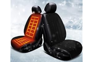 WeKit Auto Sitzkissen Warm SeatCover Winter Sitzkissen mit Anti-Rutsch-Boden für volle Rücken undSitz(Schwarz)