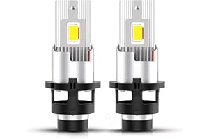 LTONXEN Ampoule LED D2S, 6500K Blanc pour Phares de Voiture, 12V Anti Erreur Kit de Remplacement Lampoule Xenon HID, Avec ventilateurm, Brancher et utiliser. (Paquet de 2)