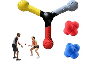 Lumeclat Set di allenamento reattivo, 3 pezzi - Include 1 allenatore di cattura e 2 palline reattive, per migliorare agilità, riflessi e coordinazione mano-occhio,sport e divertimento per tutte le età