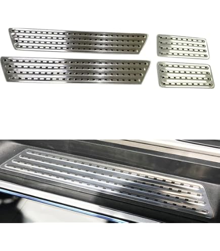 4 Protections De Seuil De Porte En Acier Inoxydable Pour VW T5 T6 T6.1 T7 – Anti-rayures, Adhésif