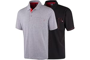 Lee Cooper LCTS011 Polo en piqué pour hommes, Gris Marl, L