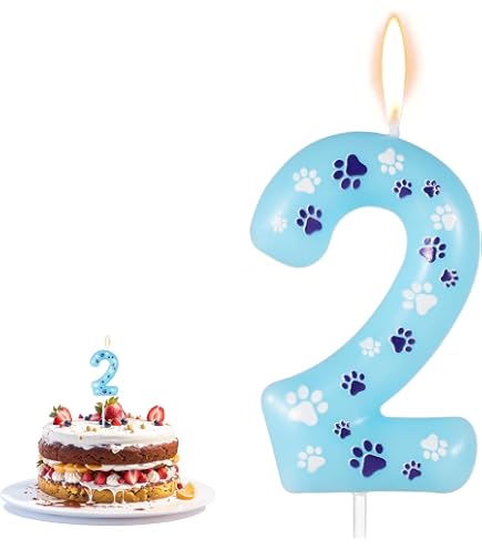 Geburtstagskerze Mit Hundepfoten-Motiv & Nummer 1 – Süße Deko Für Die Hundeparty, Ca. 7,4 X 3,3 Cm