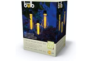 Noma Garden Art : Solar 365 : 3 Bulb Solar Light Set : Vintage Style Edison LED Light Bulbs