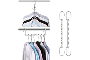 OUTLET ACCESSORI 2 Grucce Salvaspazio per Armadio Resistenti in Metallo - Organizzatore Armadio Grucce Appendiabiti per Vestiti Jeans Pantaloni Camicie Borse - Verticali e Orizzontali (2 GRUCCE)