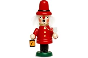 ‎SIKORA Sikora Mini Räuchermännchen aus Holz Räucherfigur Deko Weihnachtsfigur - RM-G, Farbe/Modell:G6 Nachtwächter rot, Höhe in cm:Höhe ca. 12 cm