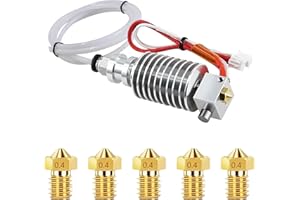 HJFH V5 Hotend Extruder 24V 40W Druckkopf Ersatz 1.75 mm Heißes Ende mit 5Stk 0.4mm Druckerdüsen für 3D-Drucker Chiron Series