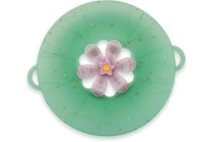 Vlecexs Tapa Cocina en Forma de Flor Escape Silicona Sopa Fideos Fritos Vapor Antispray Antiderrames Salpicaduras Prueba Derrames Olla Microondas Sartén Utensilio de Cocina en Forma Flor Verde