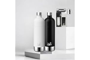 ‎AQUA~SEAL Aqualit Seal® Stainless Steel Bottle - Water Bottle for Water Carbonators Compatible with Aarke Carbonator 3, Philips GoZero, Sodapop Cooper, Brita SodaONE - 1 Litre Sparkling Water Dishwasher Safe