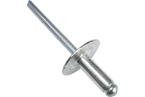 AERZETIX - Juego de 100 remaches ciegos Ø4.8x12mm con cabeza ancha 16mm - DIN 7337 C - remache pop con ruptura de vástago - en aluminio/acero - C48270