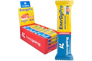 Keepgoing - Barritas Energéticas Naturales EnergyPro de Fresa 24 uds x 40g | Textura de Gominola para Ciclismo y Running | Barritas Energéticas de Pulpa de Fruta | Alto Aporte Energético