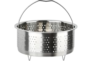 Cesta de Vapor Acero Inoxidable, TIMESETL Cesta de Vapor de Olla Arrocera, Cesto Accesorio para Cocción, Vaporeras, Cesta de Vapor Inoxidable con Asa, para Arroz, Verduras, Patatas, Huevos