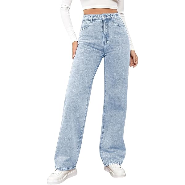 Jeans Donna Estivi Vita Alta Baggy - Pantaloni Larghi Comodi In Stile Y2K Per Trekking E Tempo Libero