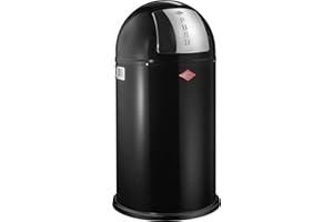 IMPERIAL Wesco 175 831 Pushboy Abfallsammler 50 Liter schwarz 40 x 40 x 75.5cm (L/B/H), Edelstahl