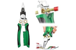 NATWO 8 in 1 Wire Stripper with Voltage Tester, Multi-Function Electric Wire Stripping Tool, Heavy Duty 12-250V AC/DC Tester for Hot/Neutral Wires, Electrician Repair Tool