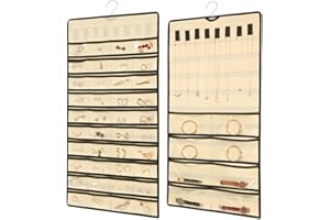 YZROHYI Colgador Collares Pared,Armario Organizador Joyas de Doble Cara,Organizador Bisuteria Pared,Jewelry Organizer Hanging,Colgador Joyas Colgante,Organizer Collares Percha,Joyero Estante