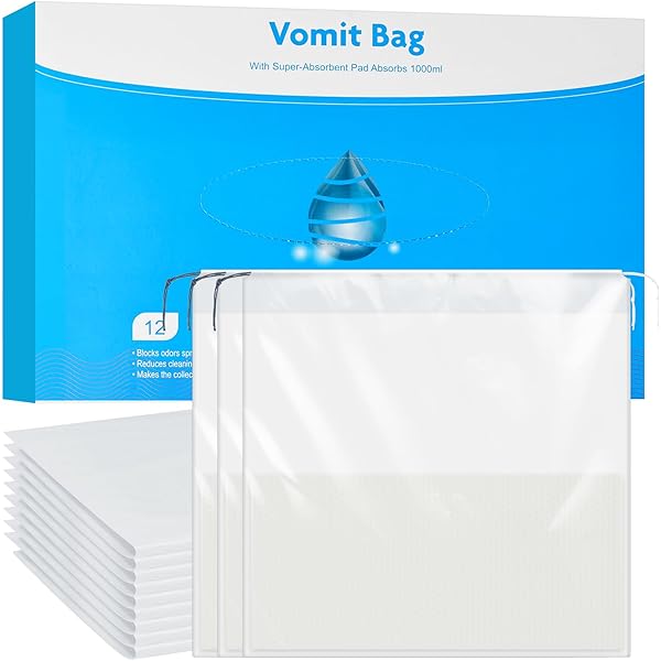 Sacchetti Vomito 1000 Ml SGERUFZ - 4 Pezzi Per Nausea Da Viaggio E Gravidanza - Foto 7