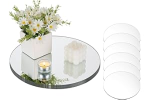 NUPTIO Specchio Rotondo Piatti Candela: 12 Pezzi Centrotavola Matrimonio 30cm Portacandele per Candele Pilastro Vassoio Specchiato Arrotondato Candele Piastra Specchi Craft Progetto Decorazione