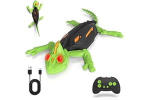 Prism Petal Climbing Gecko, Rechargeable Wall Crawler Chameleon, RC Robot Lizard Toy with LED Eyes, Wall Crawling Gecko Toy for Kids, Birthday Gifts for Boys and Girls Ages 3 4 5 6 7 8 9 10+