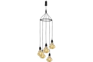 JOHNNY BROOK Luxform Lighting Bubbles Battery Powered Pendulum 5X Hanging Lights with 24 Hour Timer