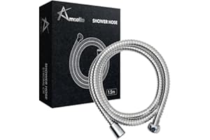Flexo Ducha 1.5 metros cromada | Manguera de Ducha cromo1.5 m | Fácil Instalación | Acero Inoxidable | Amaotto