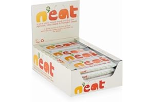 N'eat Natural Energy Apricots, Chia Seeds & Pumpkin Seeds Fruit Bars 16x45g, Source of Protein & Fibre, Natural Ingredients, No Added Sugar or Preservatives, No Wheat, Dairy or Palm Oil, Vegan